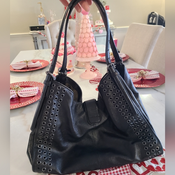 Coach Black Shoulder Bag with Silver Accents - Picture 7 of 10